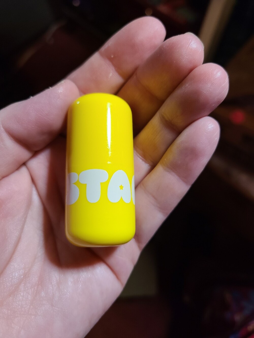 Starface Bright Yellow Lip Balm Tube with White Playful Logo Unscented